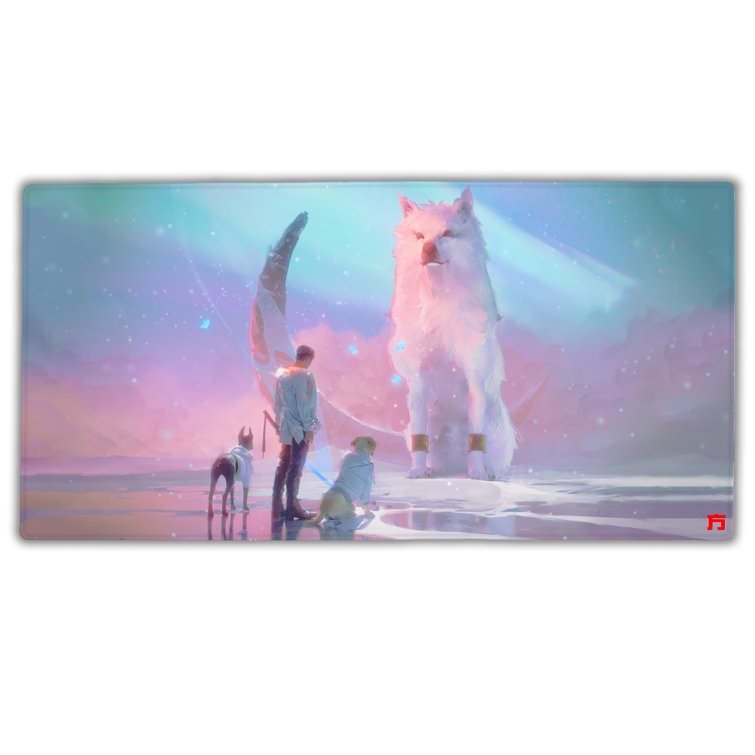 White Wolf XL Mouse Pad 36" x 18"